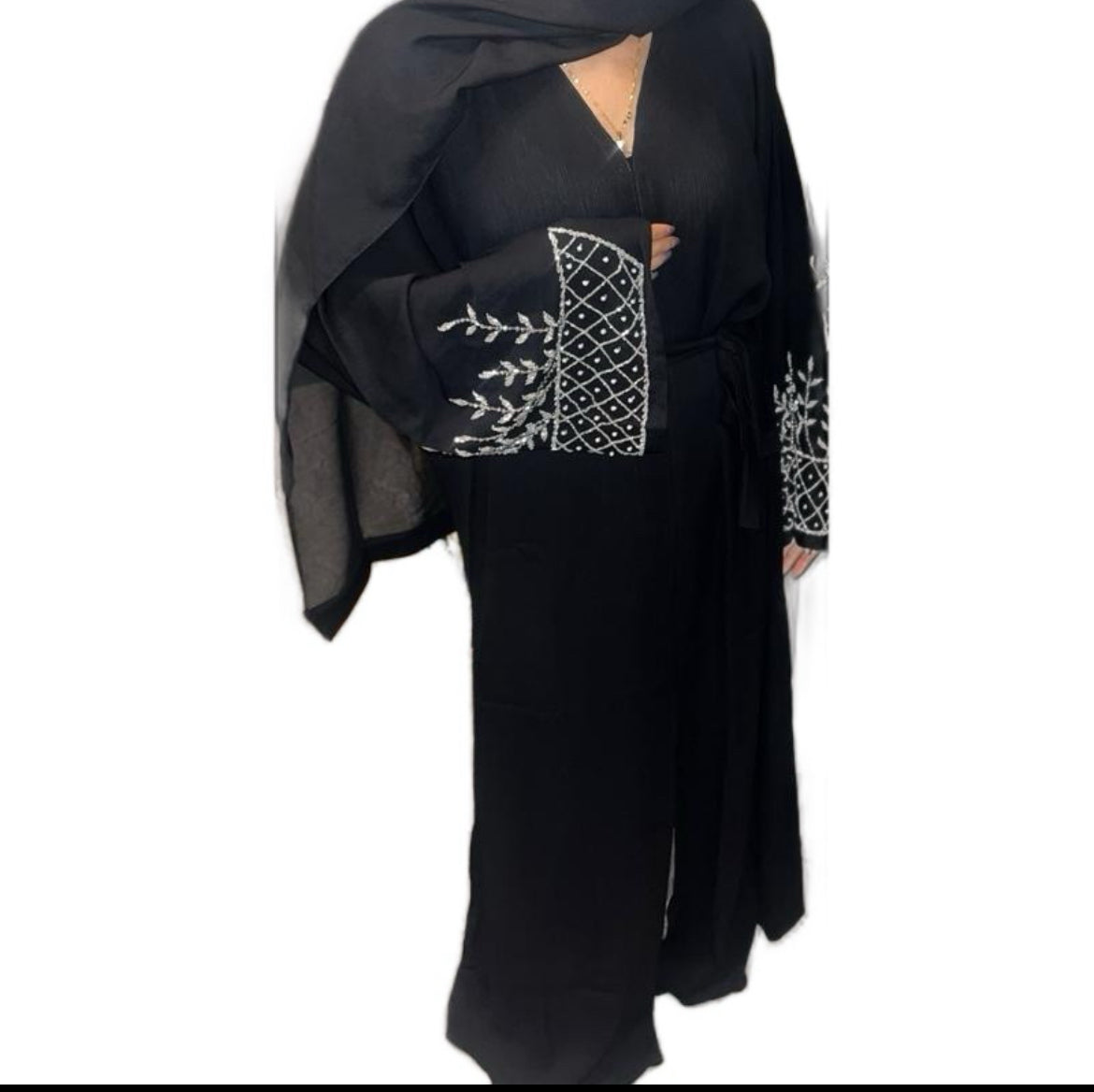 JET BLACK BUTTON ABAYA