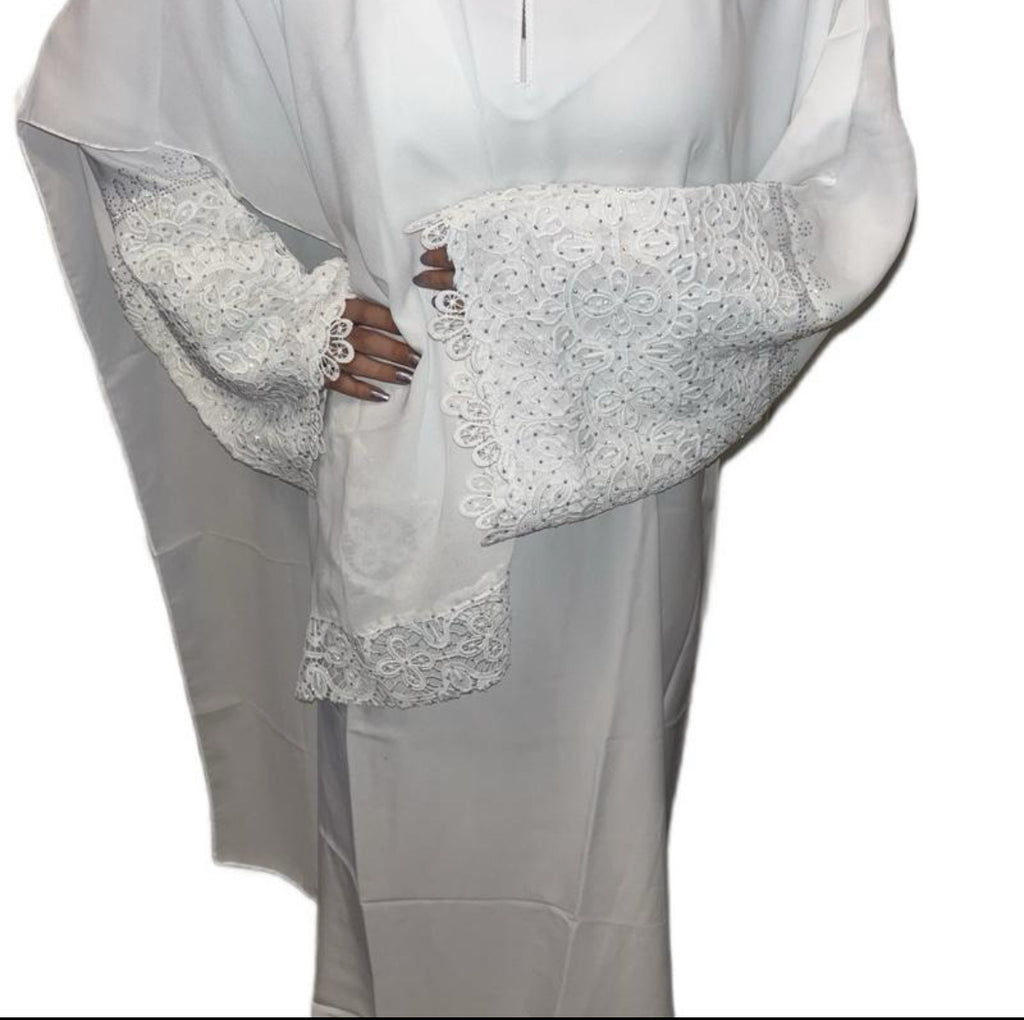 WHITE CASUAL ABAYA