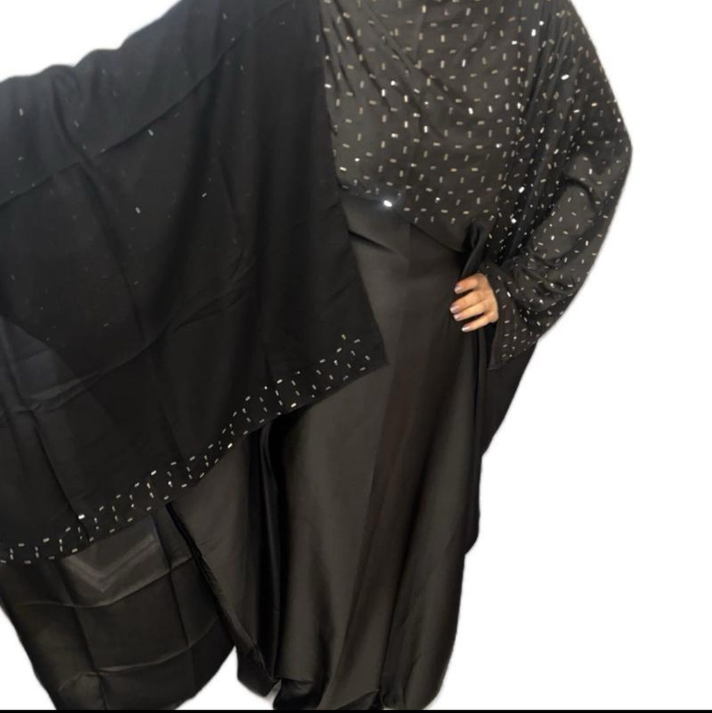 SATIN INNER WAIST TIE ABAYA