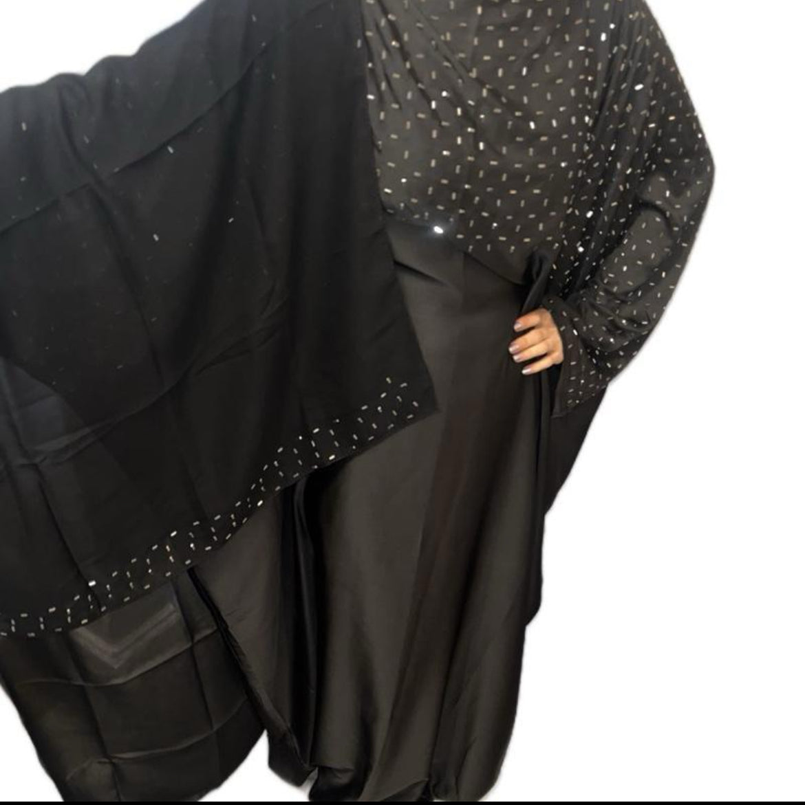 SATIN INNER WAIST TIE ABAYA