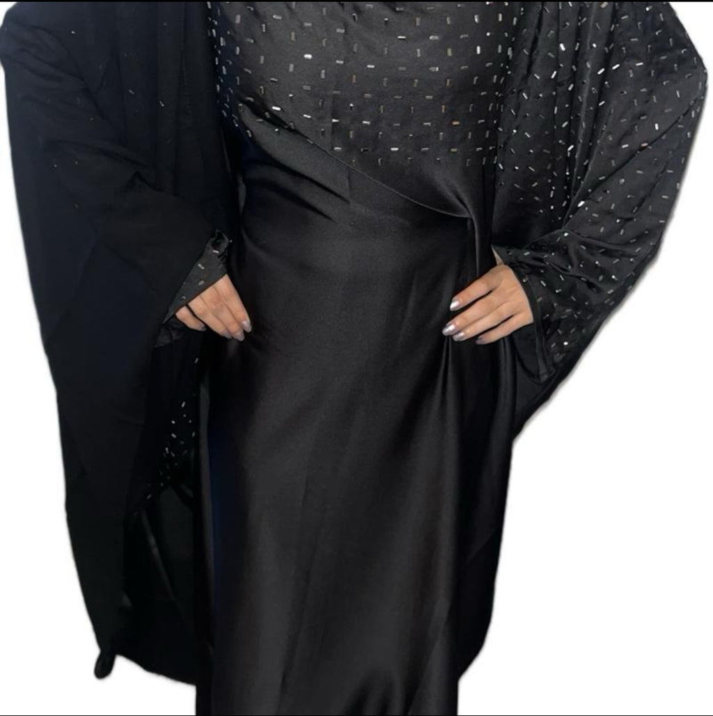 SATIN INNER WAIST TIE ABAYA