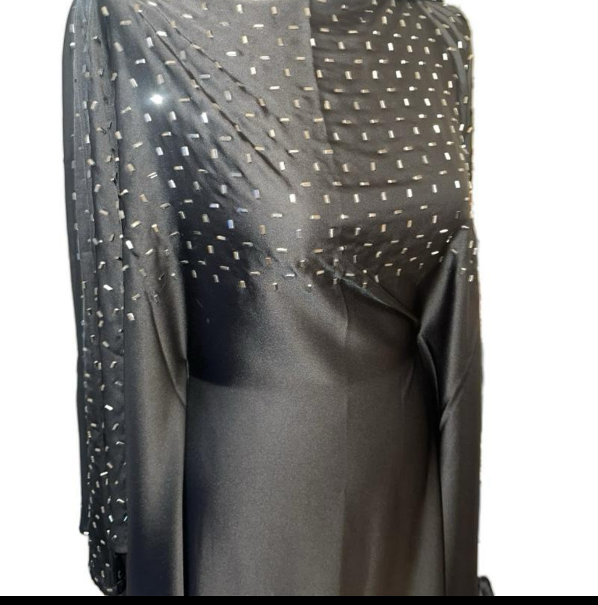 SATIN INNER WAIST TIE ABAYA